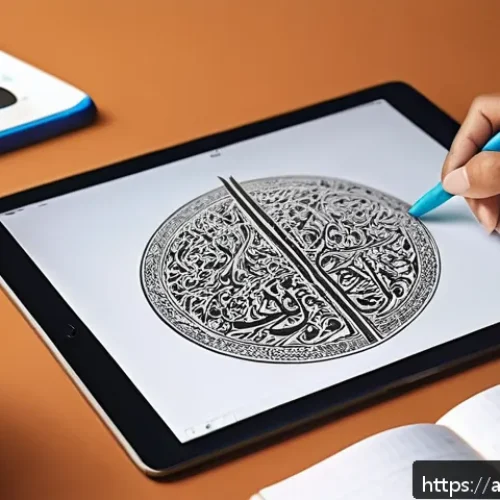 프로크리에이트 아이패드 드로잉 - A detailed digital artist&rsquo;s workspace featuring an iPad with Procreate open, showing a vibrant digit...