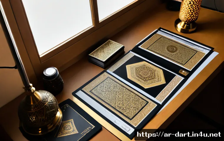 Home 17 디지털아트 카드게임 아트워크 제작 - Photorealistic overhead view of an Arab digital artist’s workspace in a modern Riyadh studio, drawin...